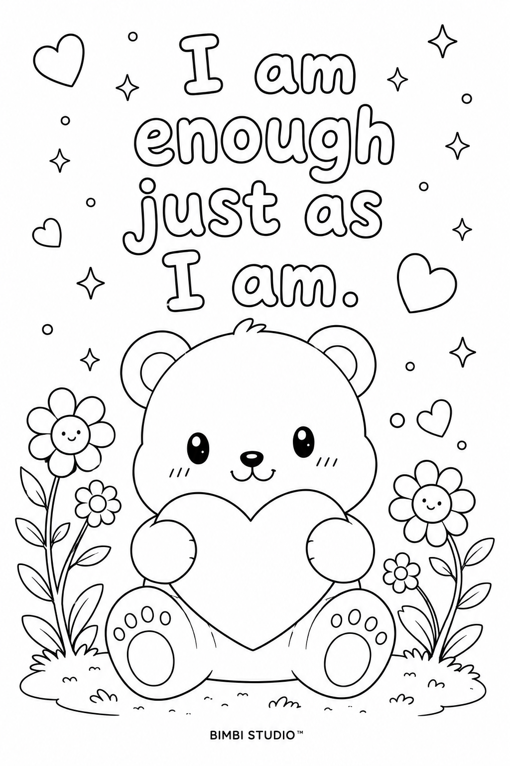 A Little Space for You: A Mental Health Coloring Book 7 pages V1 (Digital copy)